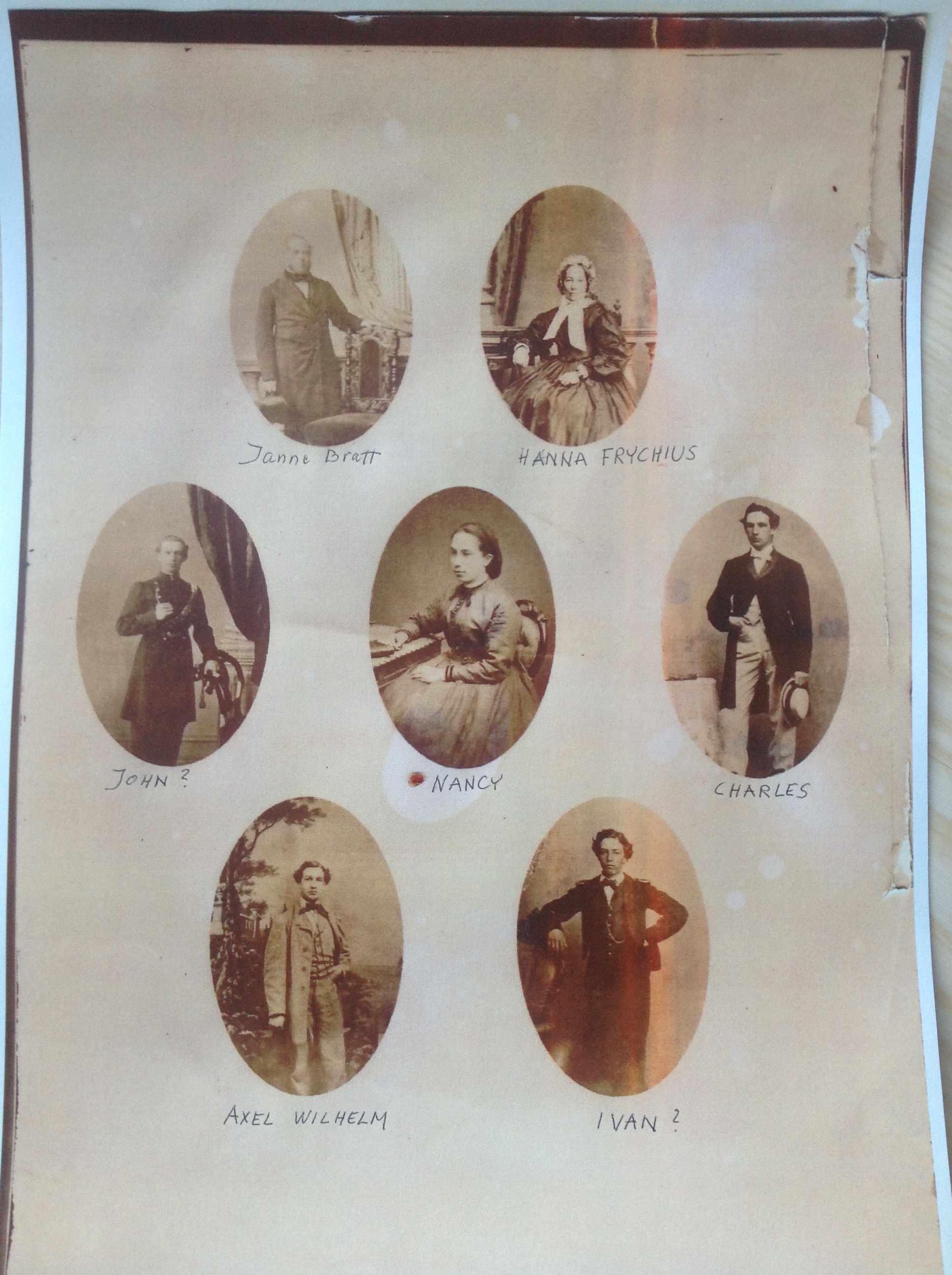 Johan Gustaf Bratt med familj